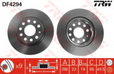 Disc frana VW CADDY III Combi (2KB, 2KJ, 2CB, 2CJ) (2004 - 2016) TRW DF4294 foto