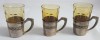Set vintage 3 mici pahare sticla si argint superbe !