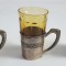 Set vintage 3 mici pahare sticla si argint superbe !