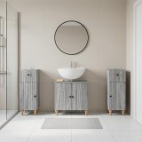 Cumpara ieftin Set de cabinet pentru baie cu 3 piese ALKMAAR 3 buc. Sonoma gri