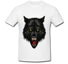 Tricou &amp;quot; Wolf with mouth open &amp;quot; foto