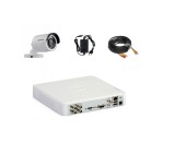 Kit sistem supraveghere video complet 1 camera exterior 2MP, IR 20m Hikvision cu DVR limba romana si soft telefon mobil