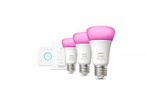 Pachet 3 Becuri LED RGB inteligente Philips Hue A60, Bluetooth, E27, 9W (75W),