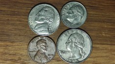 SUA / USA - set de colectie 4 monede diferite 4 presedinti - 1 cent 5 10 25 cents - 1978-2008 foarte frumoase !
