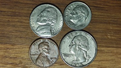 SUA / USA - set de colectie 4 monede diferite 4 presedinti - 1 cent 5 10 25 cents - 1978-2008 foarte frumoase ! foto