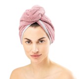 Cumpara ieftin Set 2 Turbane de par unisex Homelevel, Universal, Roz, Bumbac organic, 54863.10.02