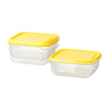 Set 3 caserole, 14 x 14 x 6 cm, 600 ml, plastic, General