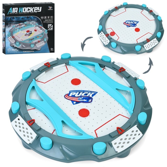 Masa Air Hockey, Cyrax, cu Tabela de Scor, 2 Pucuri, Fara Picioare, din ABS, pentru Adulti/Copii +5 Ani, 35.5 x 7.8 x 35.5 cm, Gri