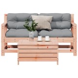 VidaXL Set mobilier de grădină cu perne, 3 piese, lemn masiv douglas