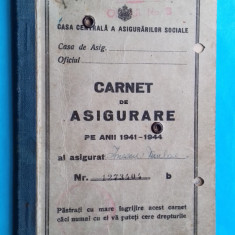 Bucuresti Carnet de Asigurare 1941