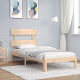 Cumpara ieftin Cadru de pat cu tăblie single, lemn masiv