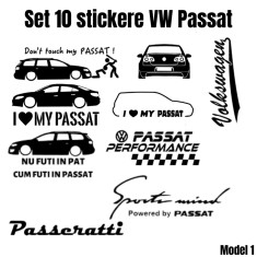 Set 10 Stickere Volkswagen Passat , Personalizare Auto de Calitate