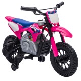 AIYAPLAY Motocicletă electrică pentru copii 3+ ani, licență Honda CRF 450R, 12V, baterie litiu, cu suspensii, roz | Aosom Romania