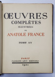 OEUVRES COMPLETES ILLUSTREES DE ANATOLE FRANCE, TOME XX - PARIS, 1931