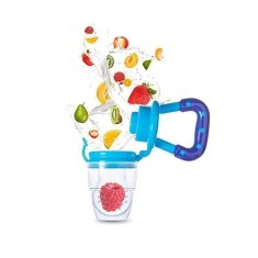 Suzeta pentru fructe si piure, diversificare alimentatie si dentitie, fara bpa, albastra foto
