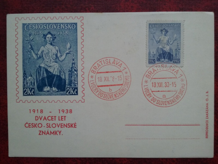 Plic-stamp.20 ani Republica-18.12.1938