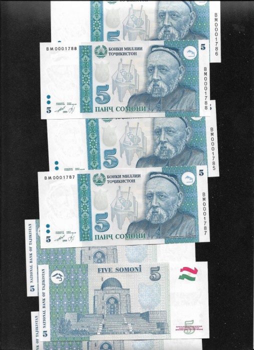 Tadjikistan 5 somoni 1999 unc pret pe bucata