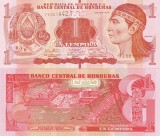 Honduras 1 Lempira 2014 UNC Bancnota Ne流通лата Bancnote Straine America