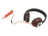 Căști Over-Ear cu Microfon Negru Roșu Jack 3.5mm