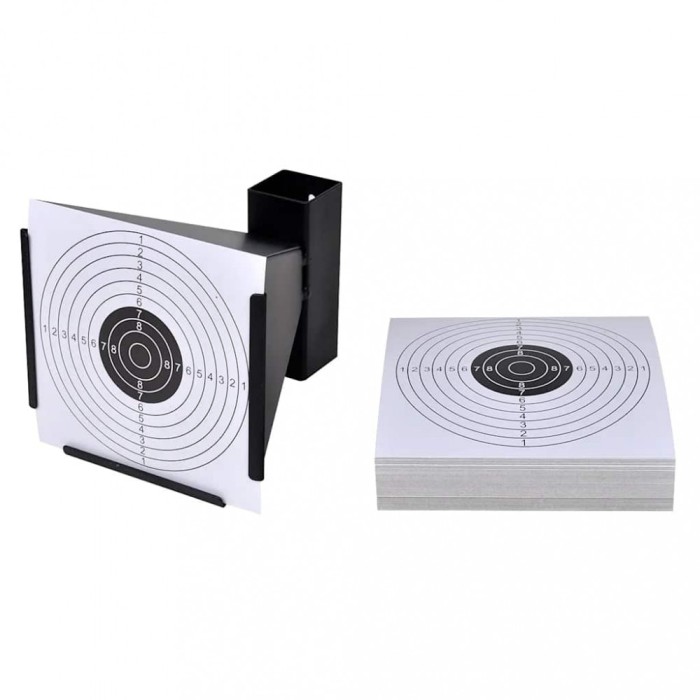 vidaXL Suport țintă tip p&acirc;lnie colectare gloanțe 14cm 100 ținte h&acirc;rtie