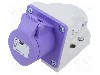 Conector alimentare AC, IEC 60309, IP44, 16A, 24V AC, 2 pini, PCE - 162V