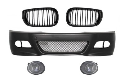 Bara fata BMW Seria 3 E46 (1998-2004) cu Grile Centrale Negru Lucios si Proiectoare Lumini de Ceata M3 Look Performance AutoTuning foto