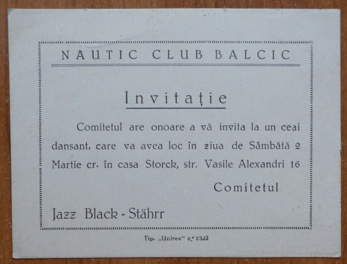 Nautic Club Balkcic, Invitatie interbelica la casa sculptorului Storck