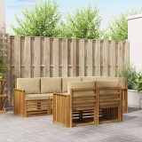 vidaXL Seturi de canapele 7 pcs Natural și Bej Lemn Solid de Acacia 3374968