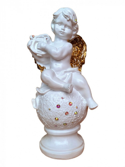 Statueta decorativa, Inger, Alb, 33 cm, DVAN0105-3G