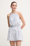 Pepe Jeans salopeta din in DENIA culoarea alb, cu decolteu rotund, PL230523