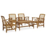 vidaXL Set mobilier de grădină, 5 piese, lemn masiv de acacia 3057986