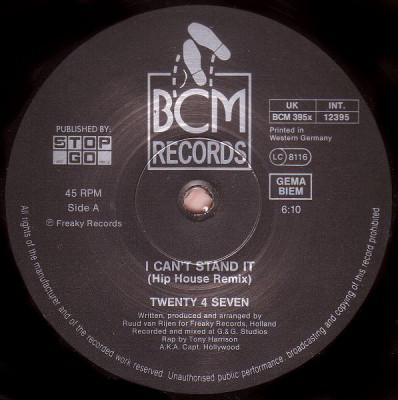 Twenty 4 Seven feat. Capt. Hollywood - I Can&amp;#039;t Stand It! (Vinyl) foto