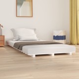 vidaXL Cadru de pat, alb, 100x200 cm, lemn masiv de pin