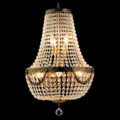 Candelabru metal cupru sticla transparenta 40x64/184 cm