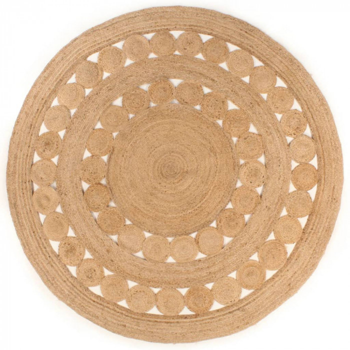 Gossi covor din iuta cu design impletit, 210 cm, rotund