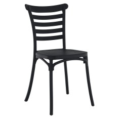 Scaun stivuibil,plastic negru, Savito 44x44x84 cm