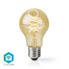 Bec led cu filament Nedis SmartLife, E27, A60, 360lm, 4.9W (40W), 1800 - 6500K, Android/IOS