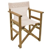 Cumpara ieftin Scaun regizor Retto fag masiv culoarea nuc, PVC bej-alb