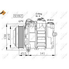 Compresor climatizare Mercedes 124, C-Class, C-Class T-Model, Clk, E Class Sasiu, E-Class, E-Class T-Model, G-Class, G-Class Cabrio, M-Class Motor