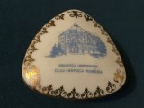 Caseta din portelan Biblioteca Universitara Cluj Napoca realizata la Iris Cluj perioada RSR !