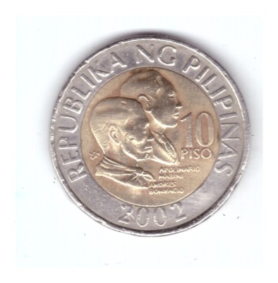 Moneda Filipine 10 piso 2002, lovita foto