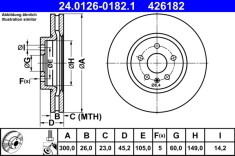 ATE 24.0126-0182.1 Disc frana foto