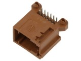 Mufă tată pentru PCB, THT, 12 pini, cositorită, maro