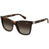 Ochelari de soare polarizati Polaroid PLD 4078/S X Dark Havana, dama, lentile 56mm, protectie UV, maro