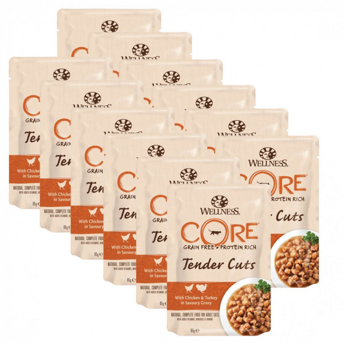 Wellness CORE Tender Cuts pui &amp;amp; curcan 12 x 85 g