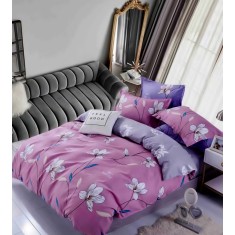 Lenjerie de pat pentru o persoana cu husa de perna dreptunghiulara, Moeraki, bumbac mercerizat, multicolor