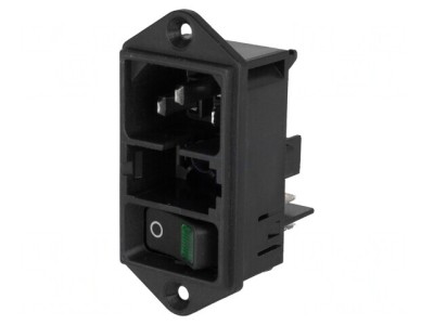 Conector Alimentare AC Tată 10A 250VAC IEC 60320 foto