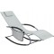 Leagan tip sezlong pentru gradina 148x63x87 cm, structura otel, textilen, design ergonomic, gri deschis Household NewTrend