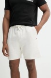 Tommy Jeans pantaloni scurti din bumbac barbati, culoarea bej, DM0DM21369