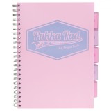 Caiet cu Spirala si Separatoare Pukka Pad Project Book Pastel A4, Dictando, 200 Pagini, Coperta Roz